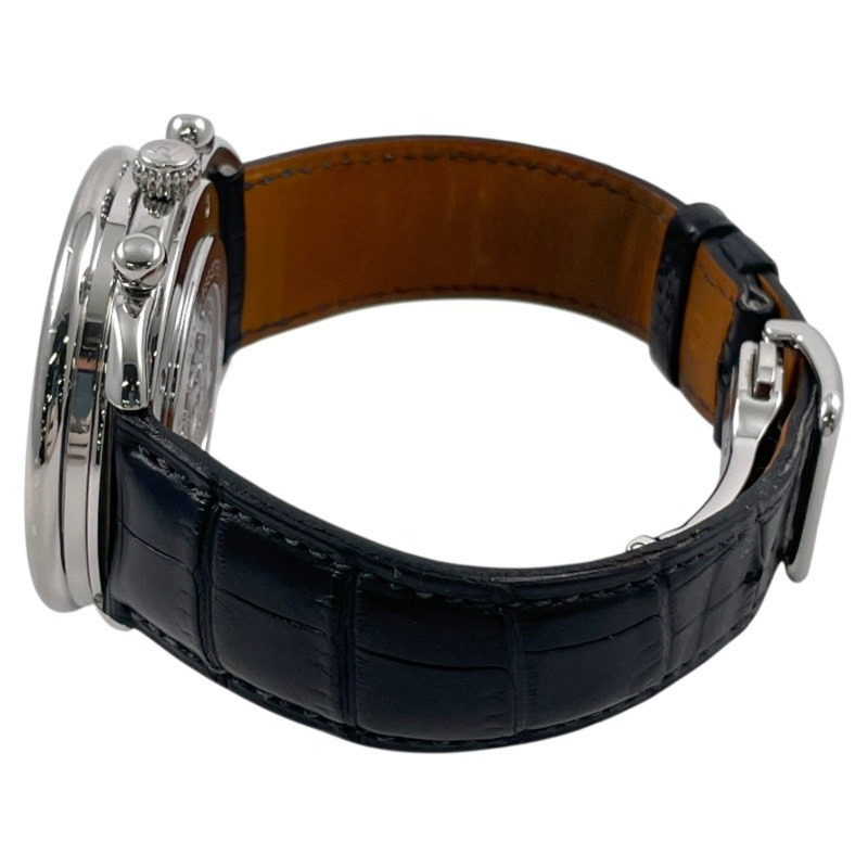 愛馬仕 Arceau 計時碼錶 AR4.910a 男士自動腕錶,不鏽鋼錶帶,皮革錶帶,黑色錶盤-3