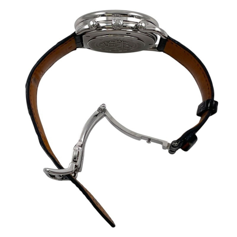愛馬仕 Arceau 計時碼錶 AR4.910a 男士自動腕錶,不鏽鋼錶帶,皮革錶帶,黑色錶盤-6