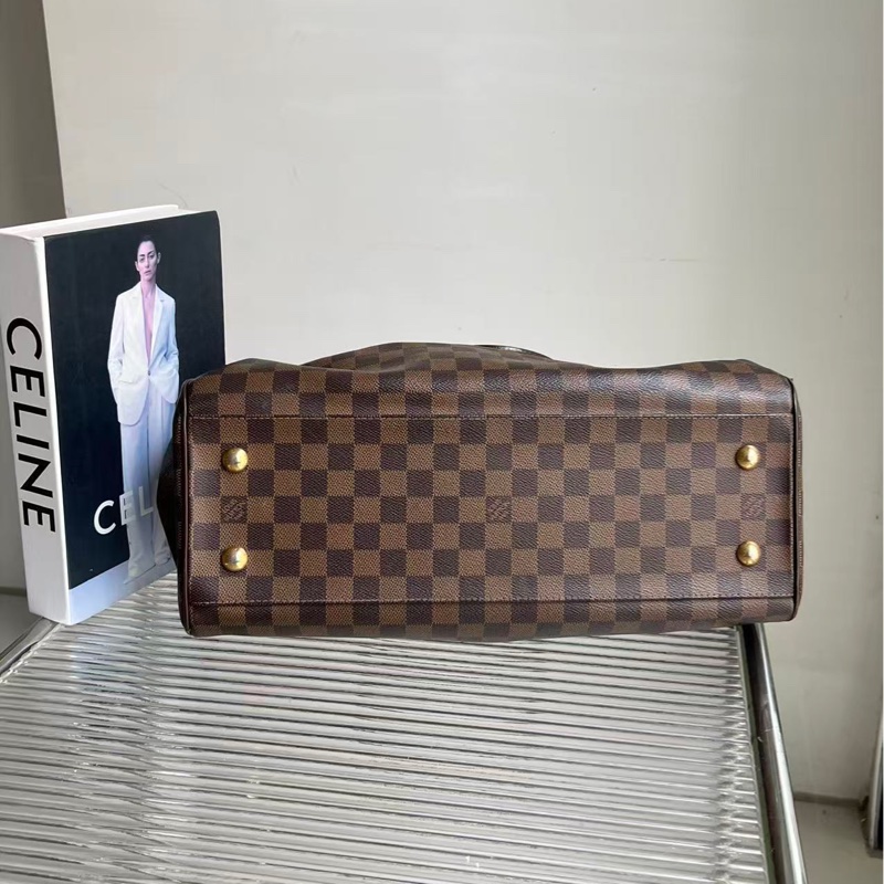 🔥新到：98新LV / 路易威登Trevi棕色棋盤格葫蘆包 大號， 尺寸：39*29-2