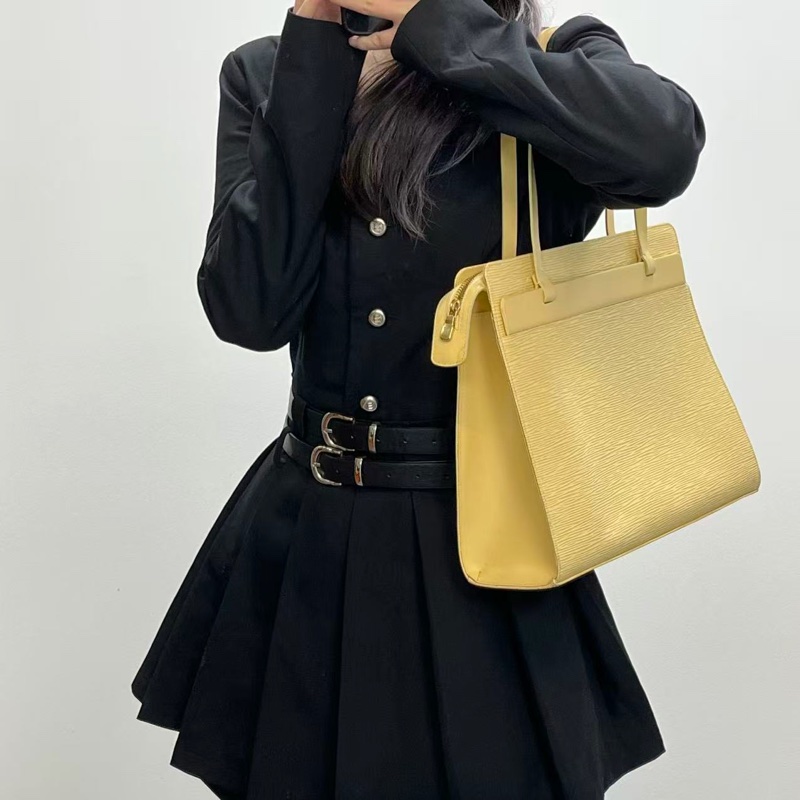 「JL精品代購」Lv小雞黃水波纹單肩托特包-2