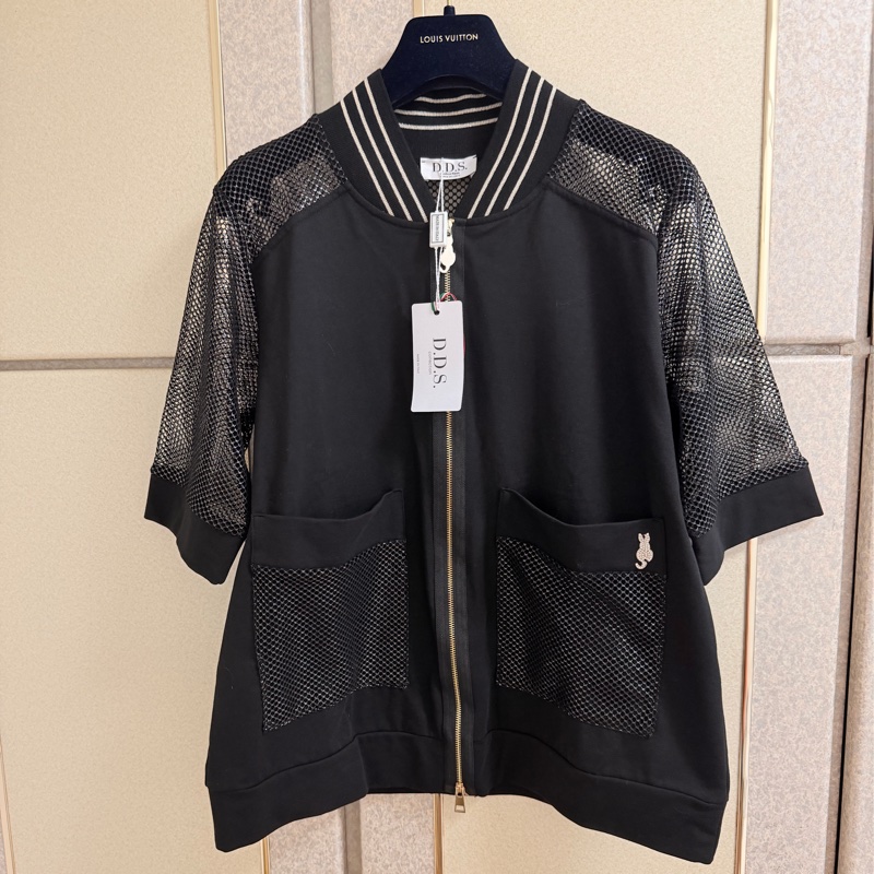 7)全新義大利萬元精品D.D.S.黑色短袖外套上衣 40號-7