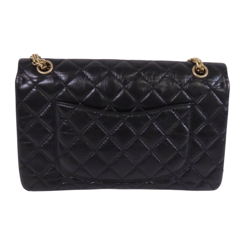 CHANEL 牛皮皮革2.55 28cm金扣鏈帶肩背袋-1