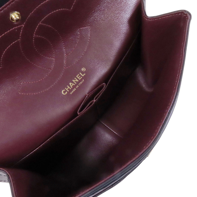CHANEL 牛皮皮革2.55 28cm金扣鏈帶肩背袋-4