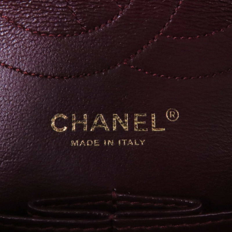 CHANEL 牛皮皮革2.55 28cm金扣鏈帶肩背袋-5