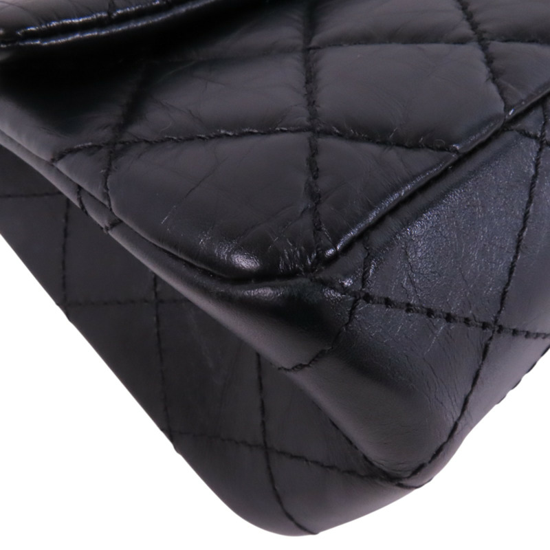 CHANEL 牛皮皮革2.55 28cm金扣鏈帶肩背袋-10