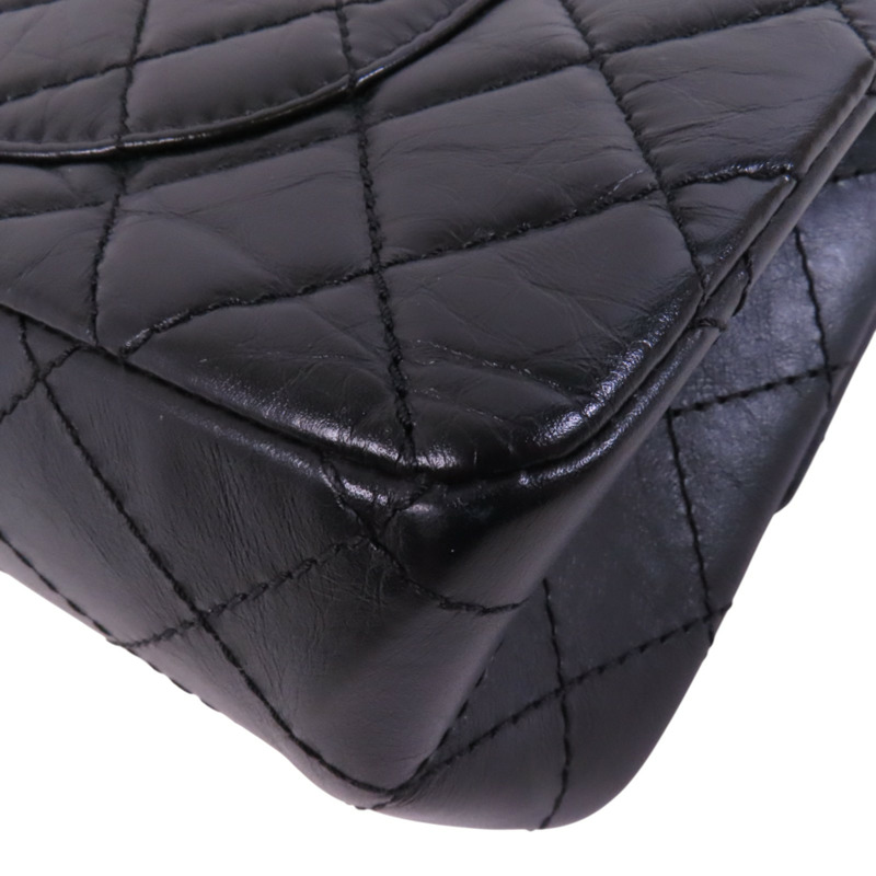 CHANEL 牛皮皮革2.55 28cm金扣鏈帶肩背袋-13