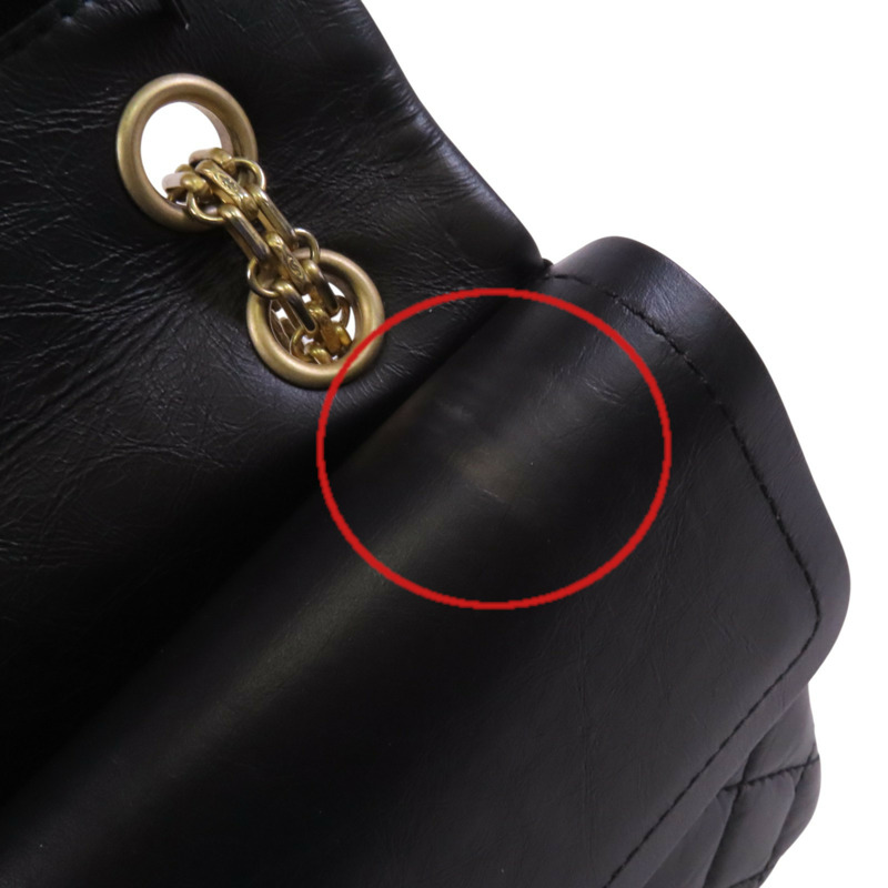 CHANEL 牛皮皮革2.55 28cm金扣鏈帶肩背袋-18