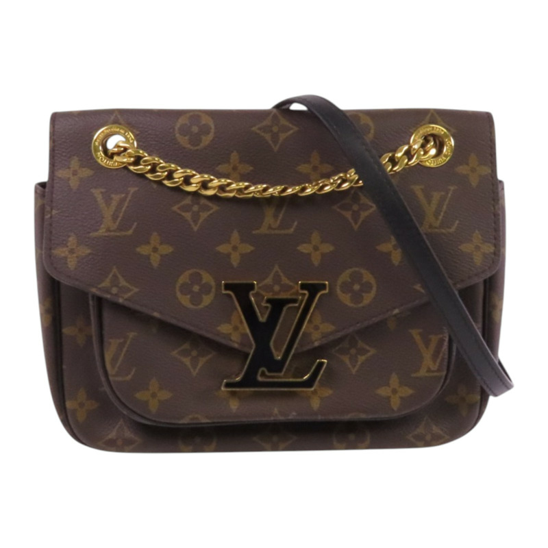 LOUIS VUITTON Monogram Passy銀扣鏈帶肩背袋-0