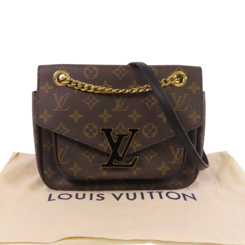 LOUIS VUITTON Monogram Passy銀扣鏈帶肩背袋-9