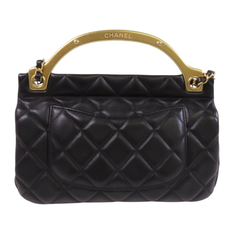 CHANEL 羊皮皮革Lady Handle金扣手挽肩背兩用袋-1