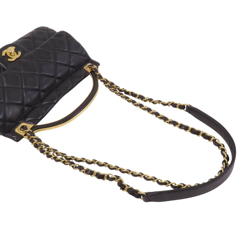 CHANEL 羊皮皮革Lady Handle金扣手挽肩背兩用袋-7