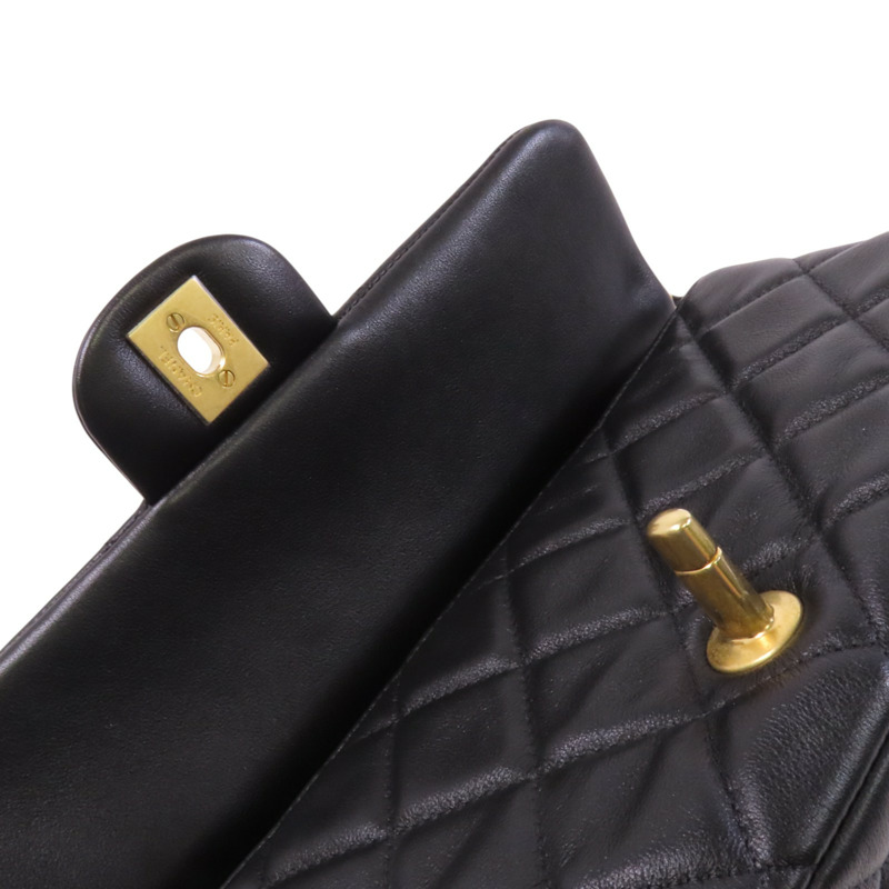 CHANEL 羊皮皮革Lady Handle金扣手挽肩背兩用袋-8