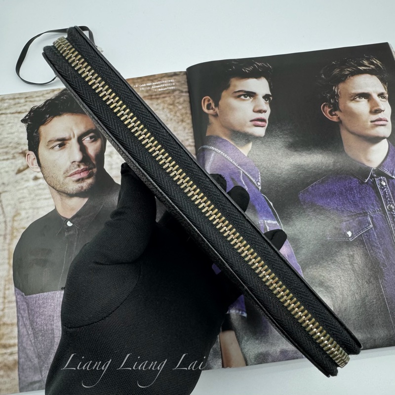 LOUIS VUITTON LV Damier Graphite 拉鍊黑色長夾-17