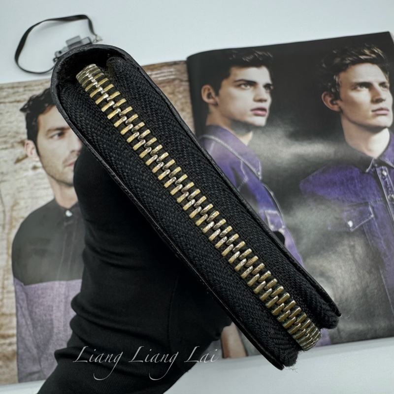 LOUIS VUITTON LV Damier Graphite 拉鍊黑色長夾-20