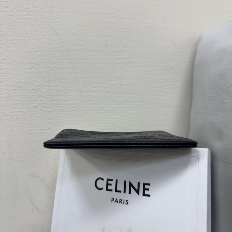 Celine 壓紋黑色零錢包-4