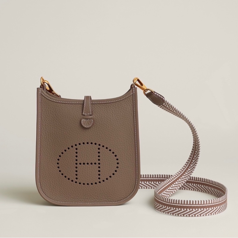 Hermes Mini Evelyne 16 大象灰金釦-4