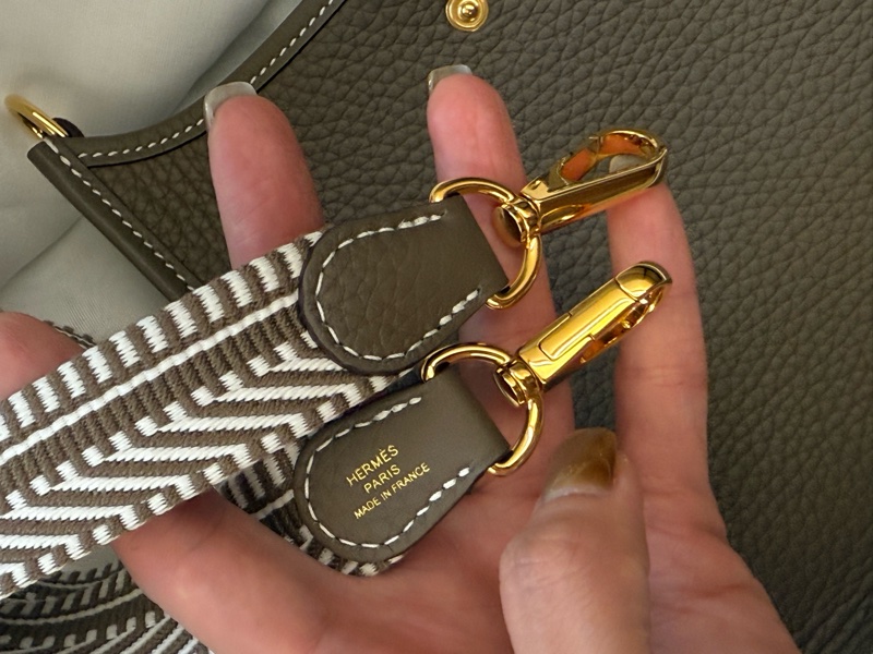 Hermes Mini Evelyne 16 大象灰金釦-9