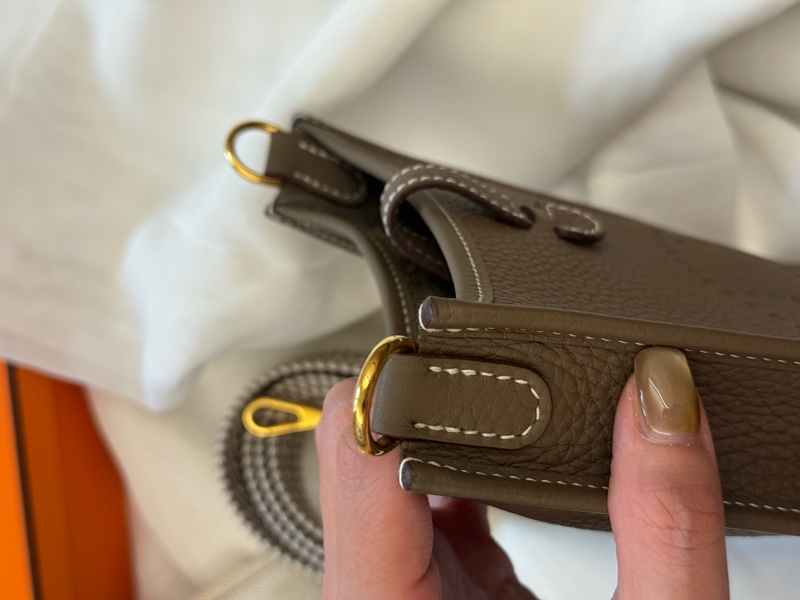 Hermes Mini Evelyne 16 大象灰金釦-10