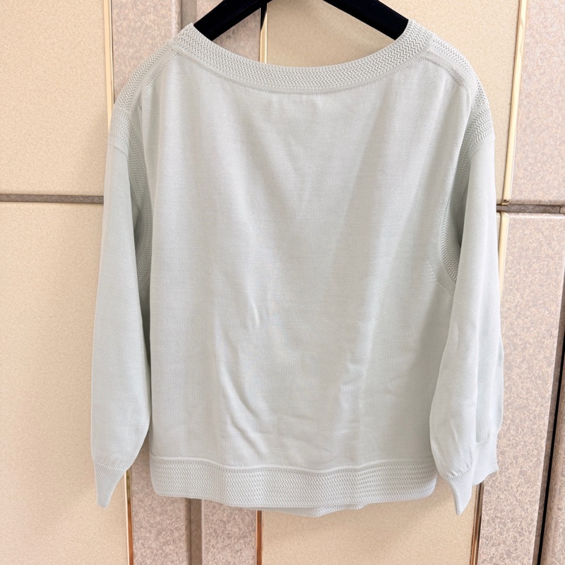 7）全新Shiatzy Chen夏姿灰綠色絲質拼接上衣 40號 原價16800-9