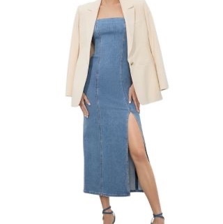 7）全新Alice+Olivia正品牛仔開叉長洋 14號 M-L可穿