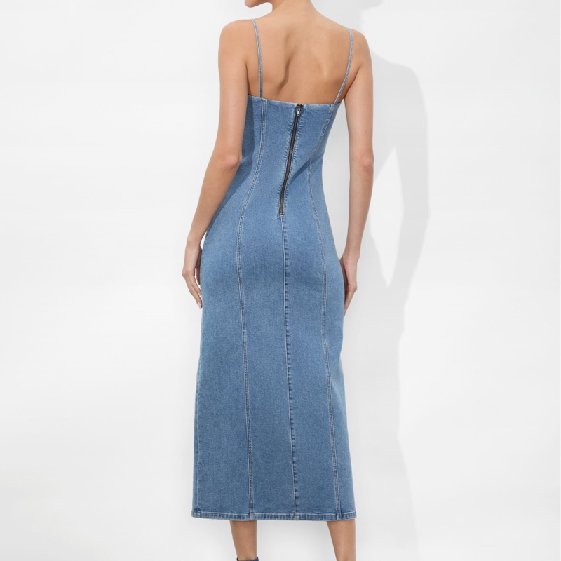 7)全新Alice+Olivia正品牛仔開叉長洋 14號 M-L可穿-4