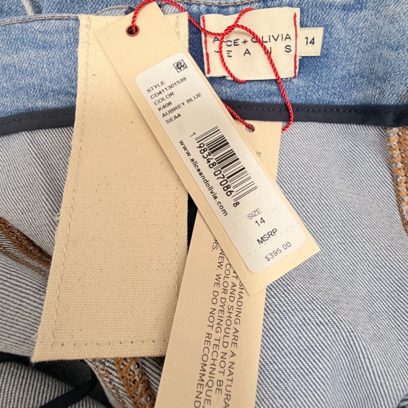 7)全新Alice+Olivia正品牛仔開叉長洋 14號 M-L可穿-8