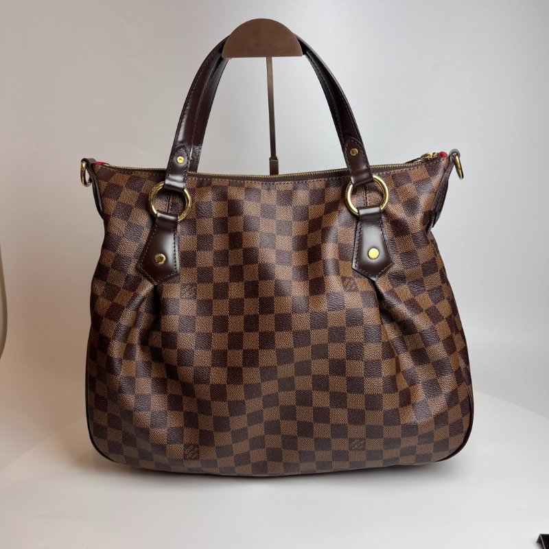 LV N41132 棕色棋盤格手提單肩包-1