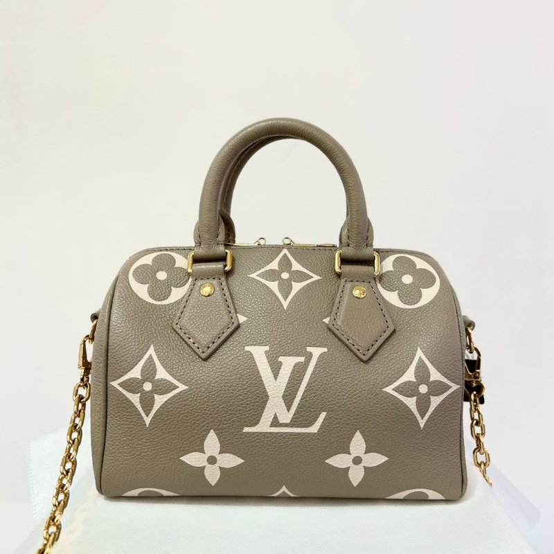 LV斑鳩灰拼奶油壓紋 Speedy 20-0