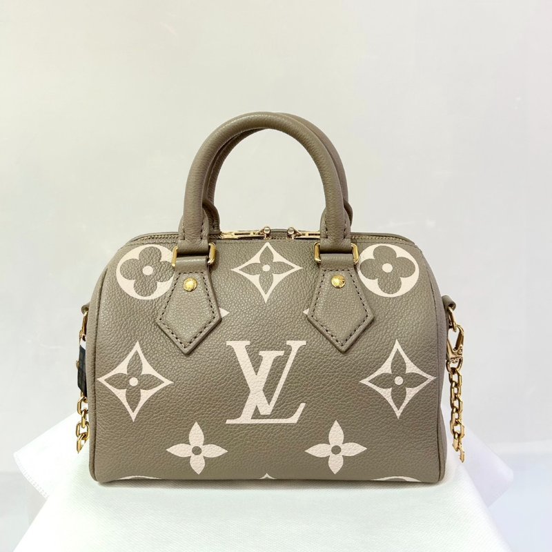 LV斑鳩灰拼奶油壓紋 Speedy 20-1