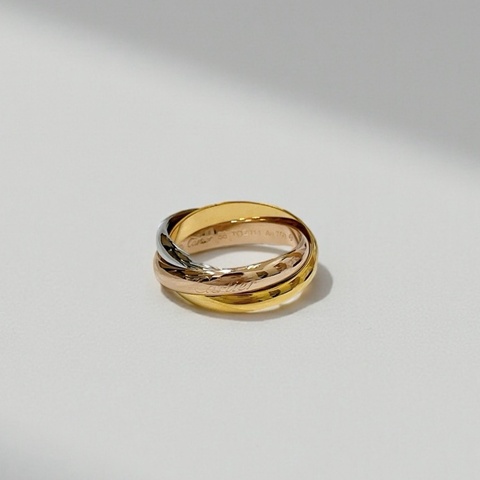 莉亞精品♡Cartier卡地亞18k三環戒 56號 二手