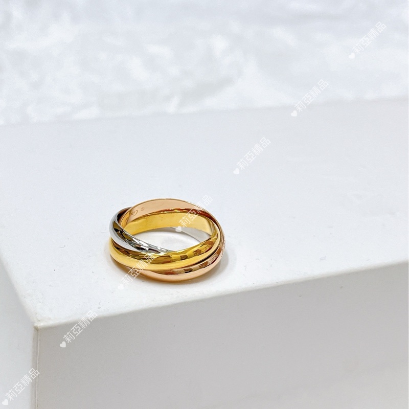 莉亞精品♡Cartier卡地亞18k三環戒 56號 二手-6