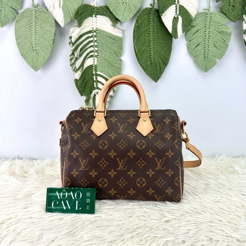LV Speedy 25 啡色老花晶片款 手提單肩斜肩包