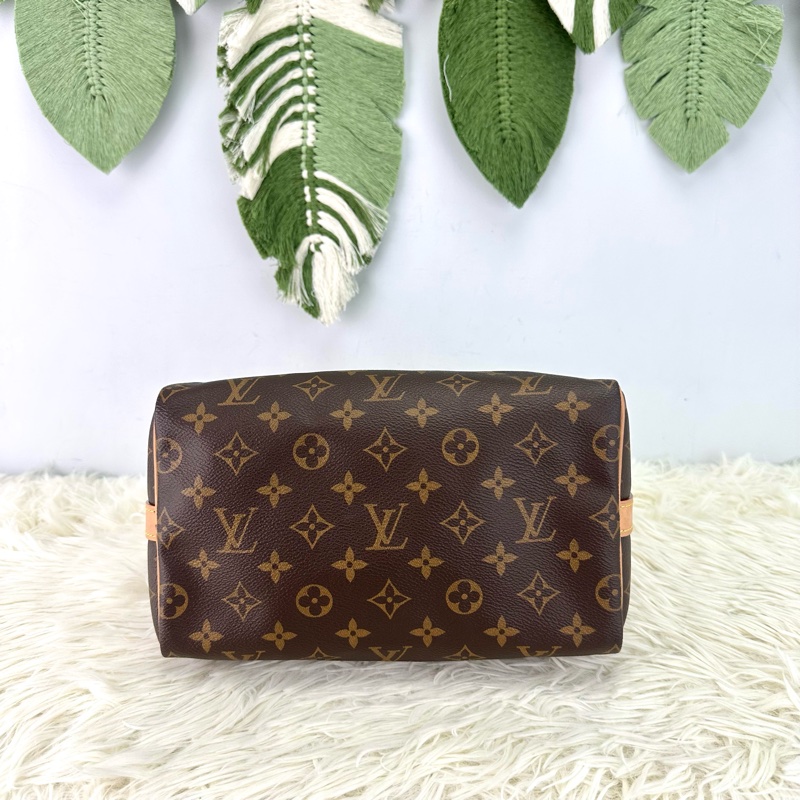 LV Speedy 25 啡色老花晶片款 手提單肩斜肩包-5