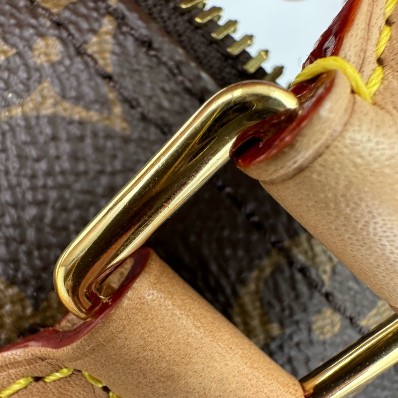 LV Speedy 25 啡色老花晶片款 手提單肩斜肩包-13