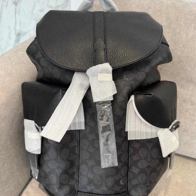 *SHIHNA名牌精品*COACH Warner 經典印花翻蓋束口後背包-0