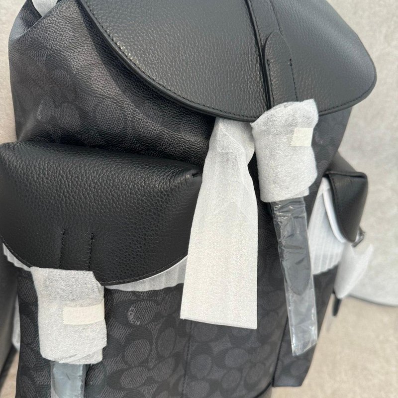 *SHIHNA名牌精品*COACH Warner 經典印花翻蓋束口後背包-3