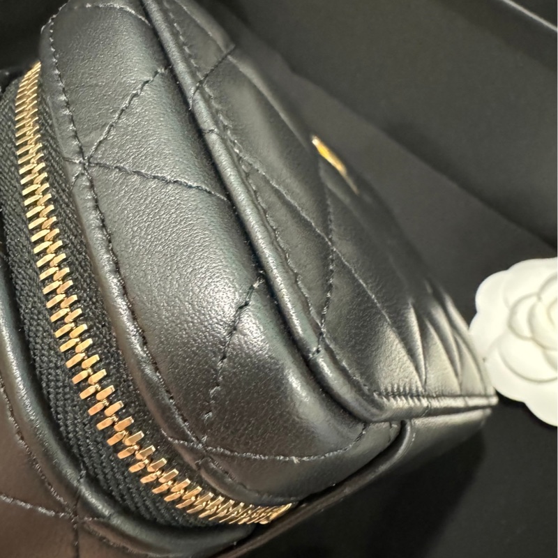 CHANEL Vanity Case 黑羊皮雙拉鍊手提斜背-2