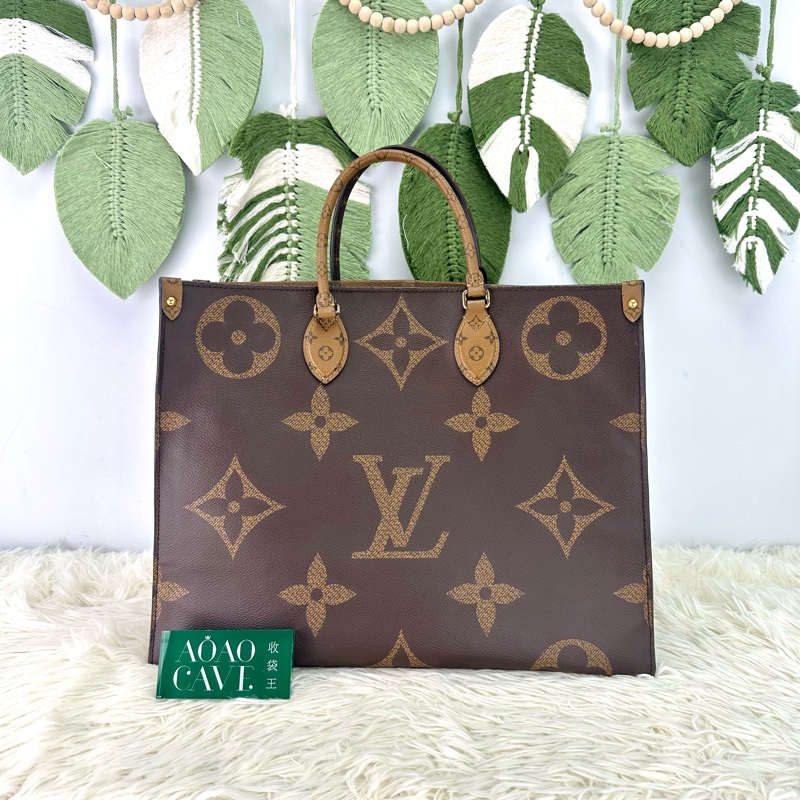 LV 經典老花拼色 On the go Gm size 晶片款 手提單肩包-0