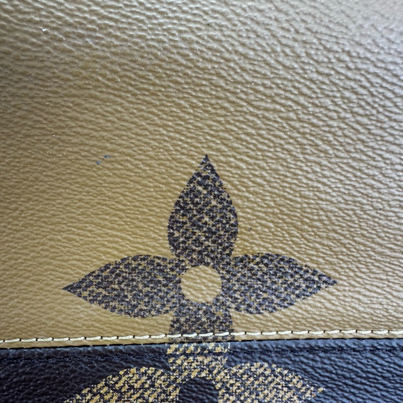 LV 經典老花拼色 On the go Gm size 晶片款 手提單肩包-7