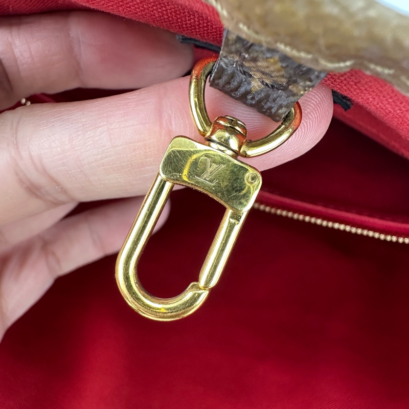 LV 經典老花拼色 On the go Gm size 晶片款 手提單肩包-23