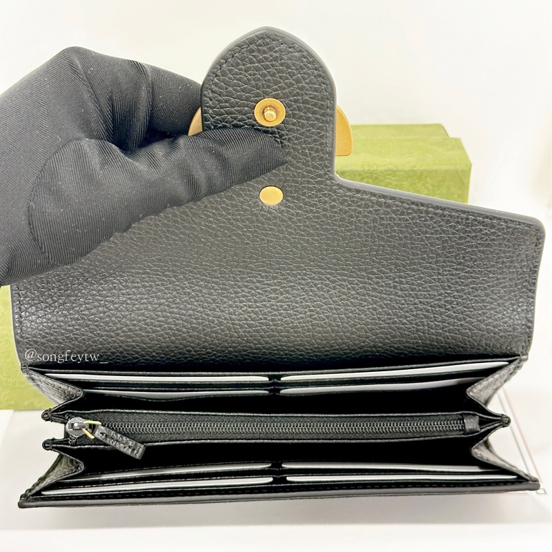 Gucci 雙G Logo 信封長夾 - 黑色-2