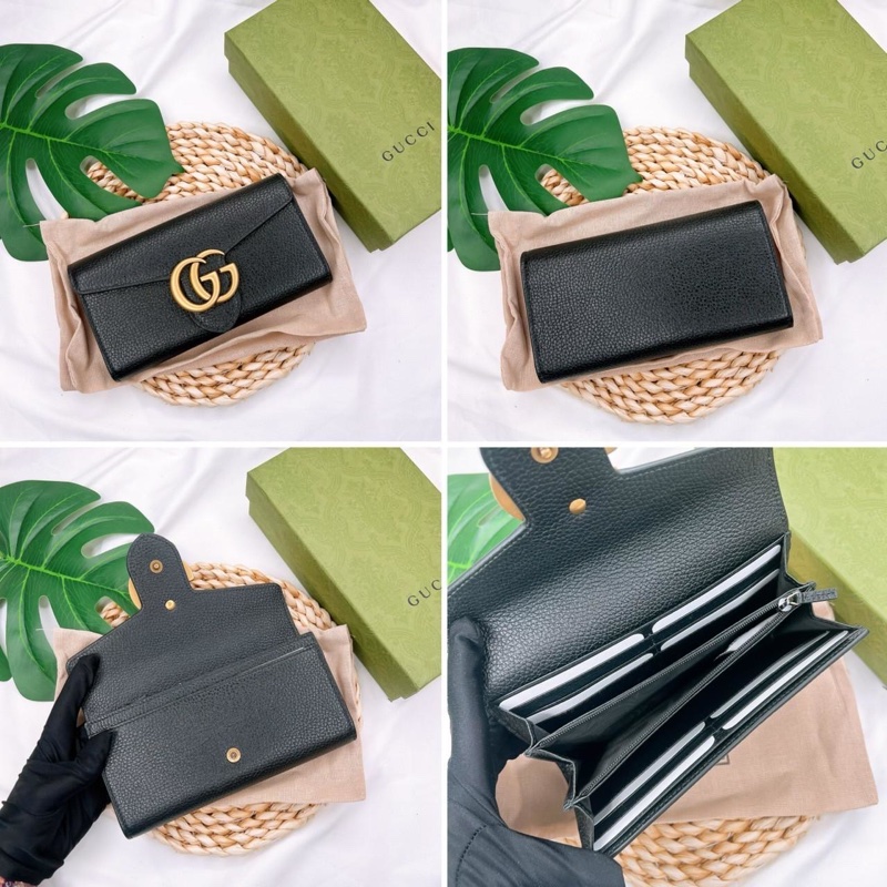 Gucci 雙G Logo 信封長夾 - 黑色-4