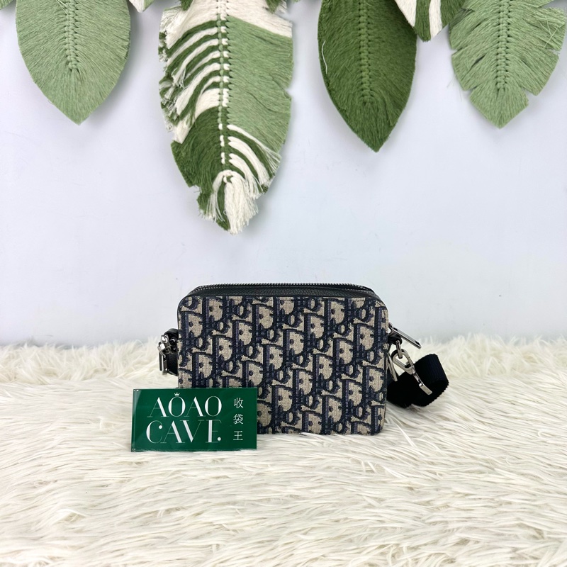 DIOR Oblique 米黑色緹花相機包 斜肩包-4