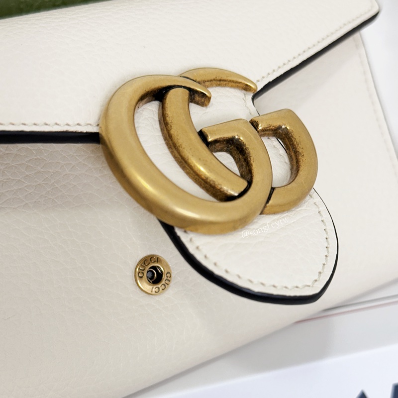 Gucci 雙G Logo 信封長夾 - 奶茶色-2