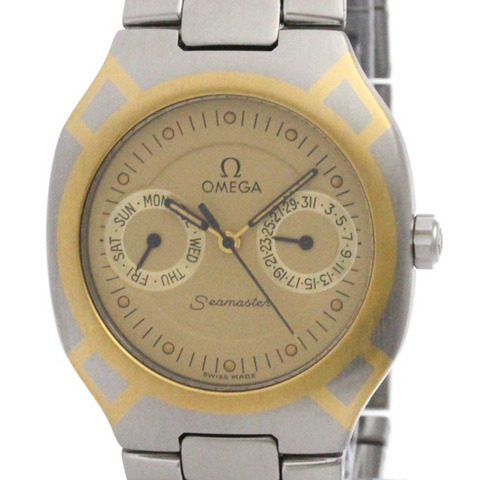 歐米茄海馬系列北極星日曆型18K金精鋼腕錶396.1022拋光款