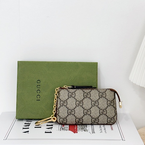 Gucci 經典 老花 鑰匙圈 零錢包