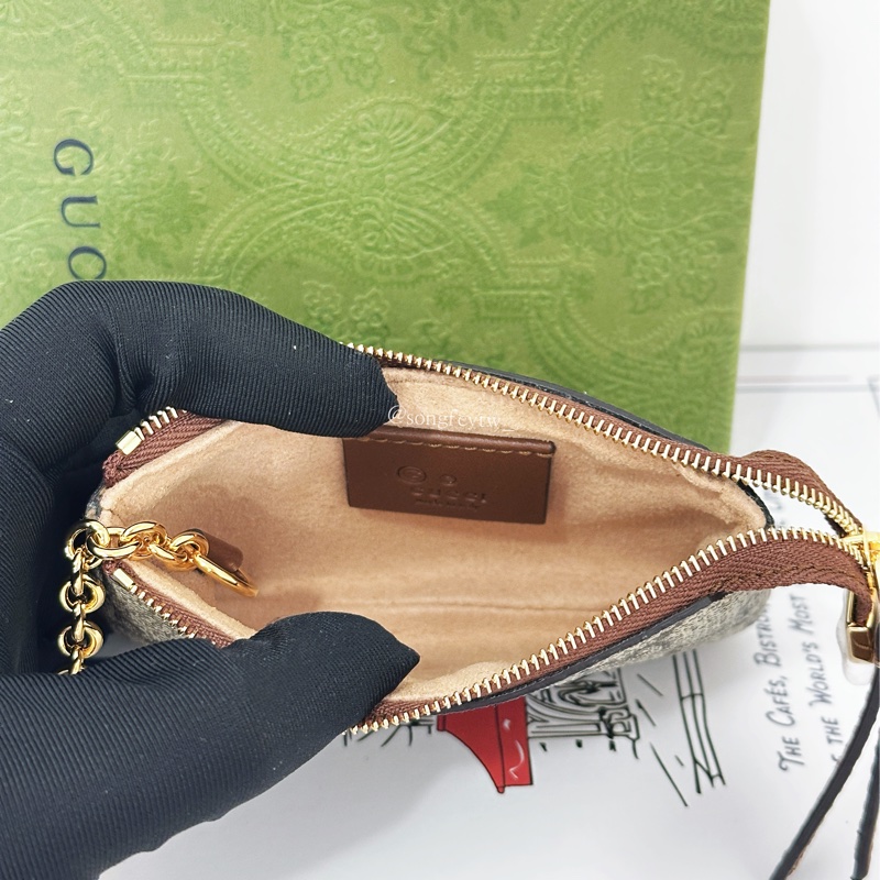 Gucci 經典 老花 鑰匙圈 零錢包-3