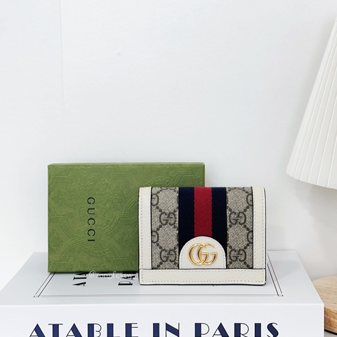 Gucci 經典款 緹花 兩折短夾