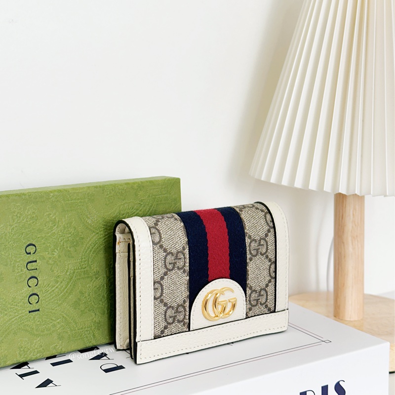 Gucci 經典款 緹花 兩折短夾-1