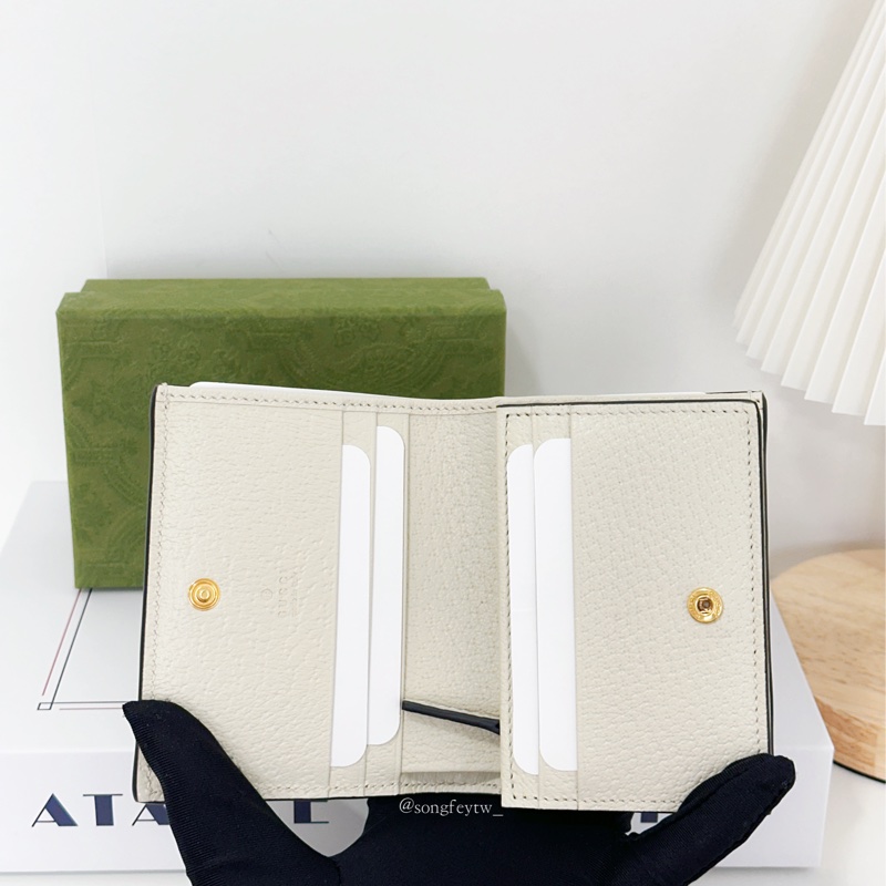 Gucci 經典款 緹花 兩折短夾-3